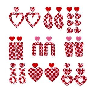 BUY NOW Acrylic Valentines Stud Earrings - NEW